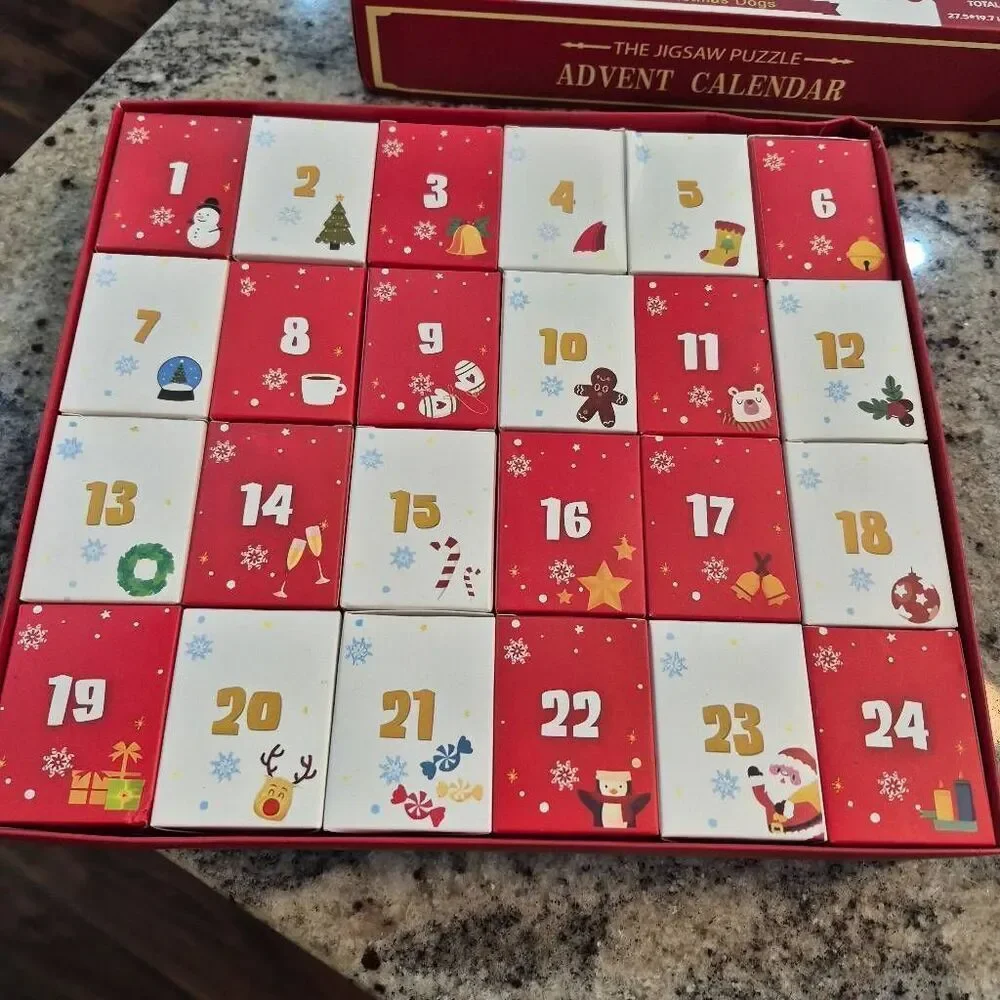 The Jigsaw Puzzle Christmas Dogs Advent Calendar USED